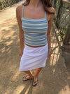 Wova top - Blue/Green/White