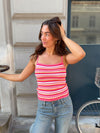 Palina top - Light Pink/Orange/White