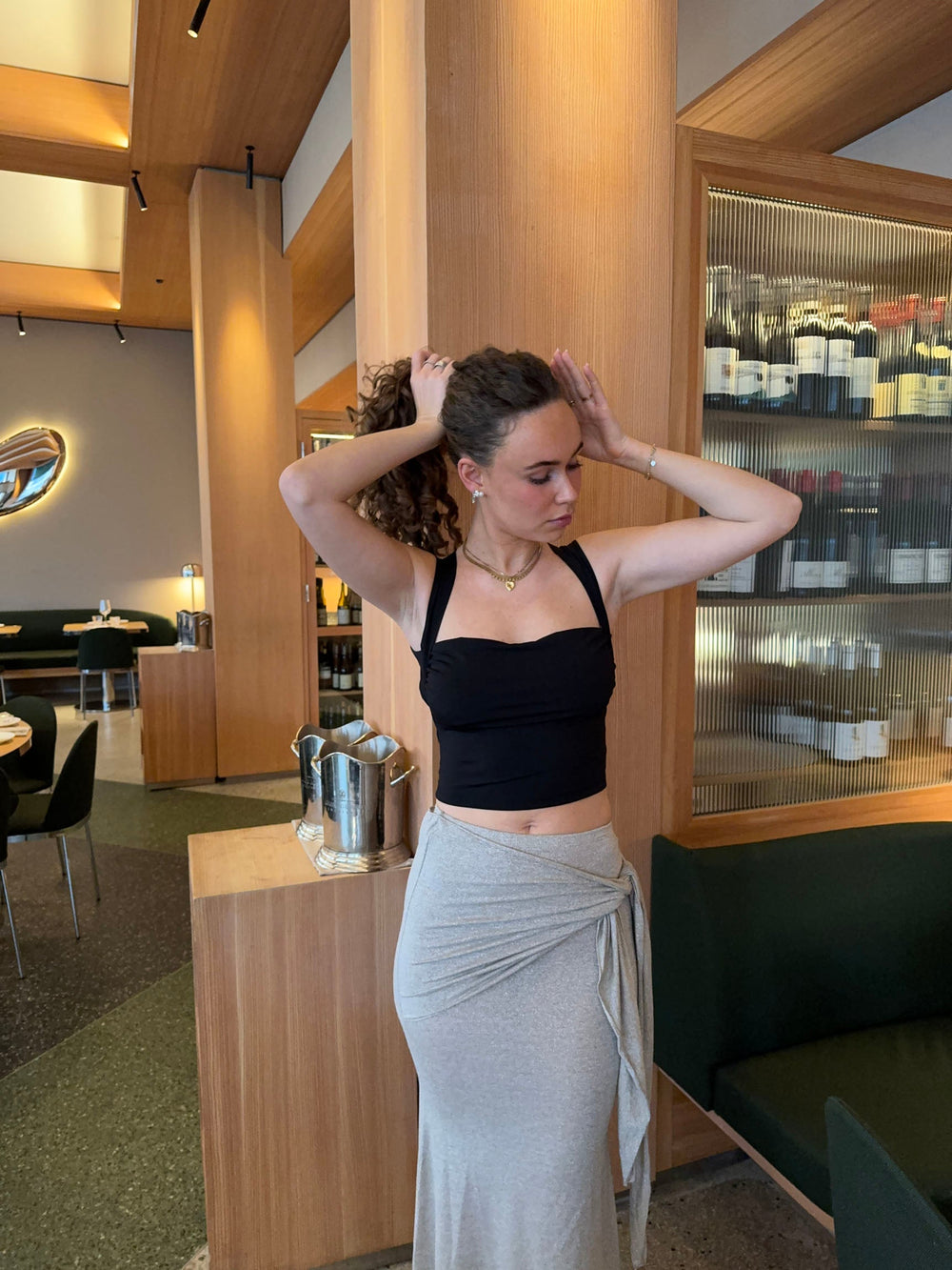 Lullia open back top - Black