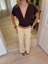 Amelia v-neck top - Brown