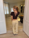 Amelia v-neck top - Brown