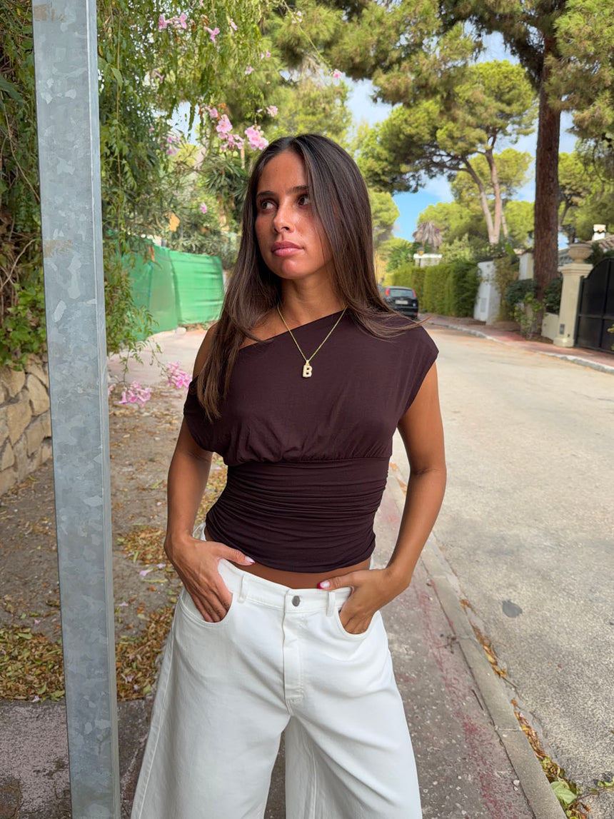 Islabella fitted top – Brown