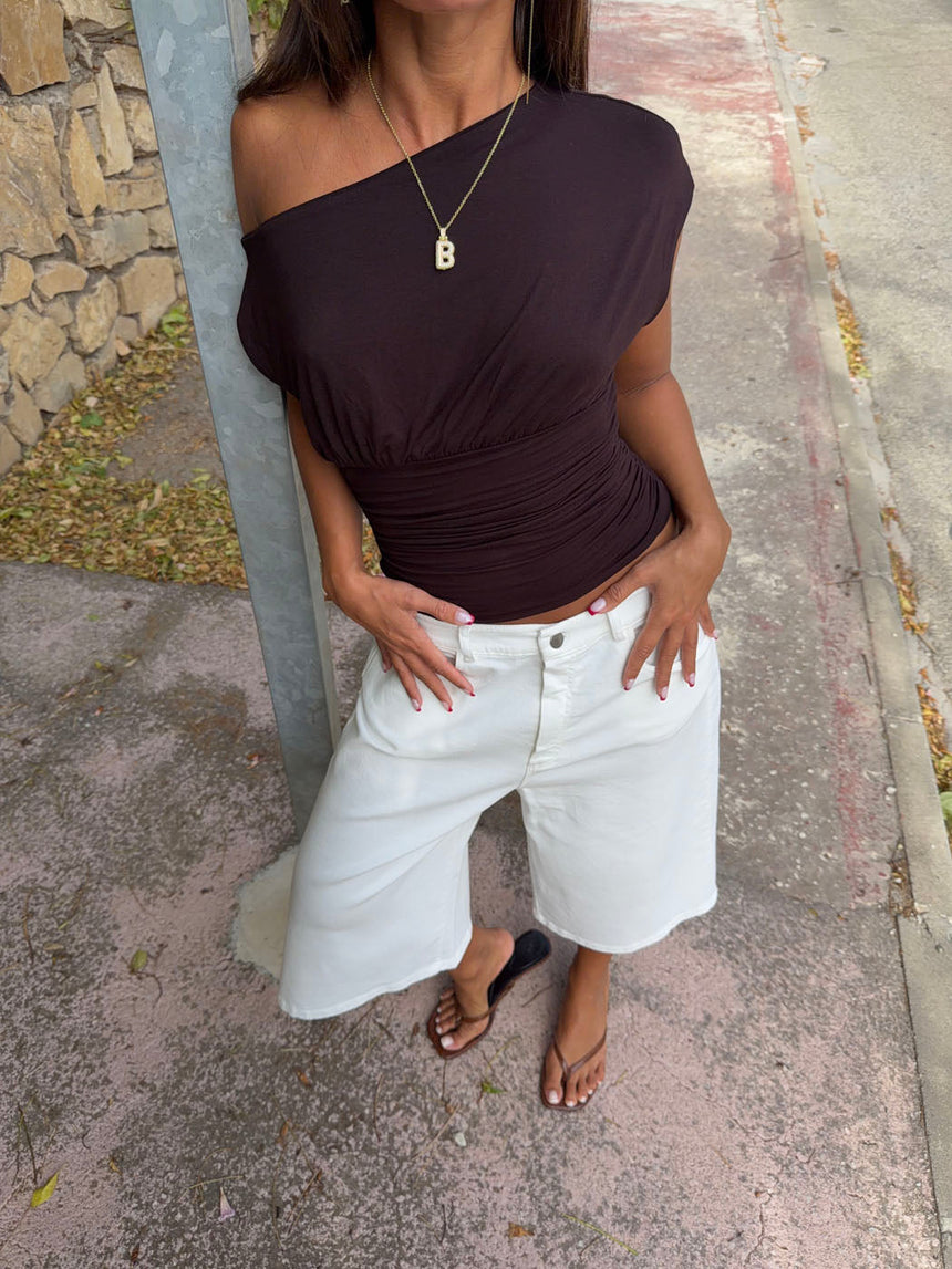 Islabella fitted top – Brown