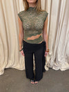 Marisole top in lace - Khaki
