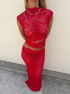 Marisole top in lace - Red