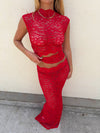 Marisol skirt in lace - Red