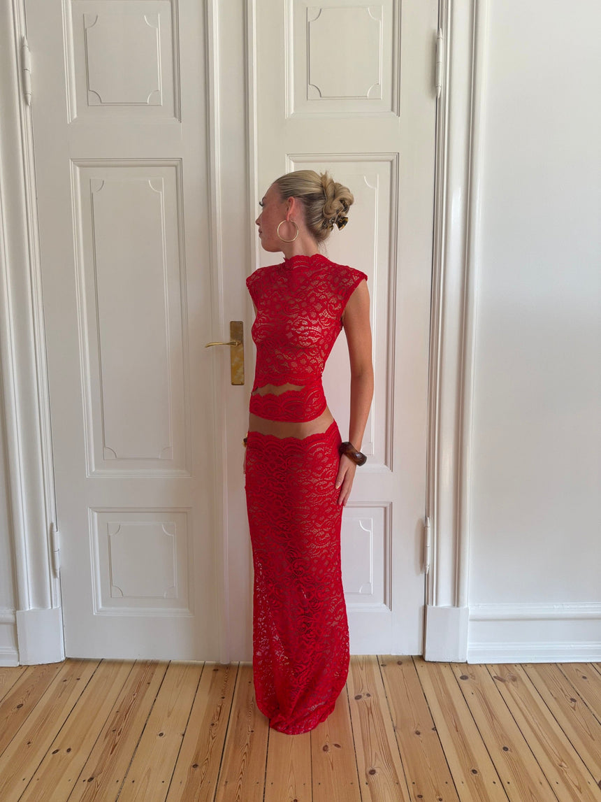 Marisol skirt in lace - Red