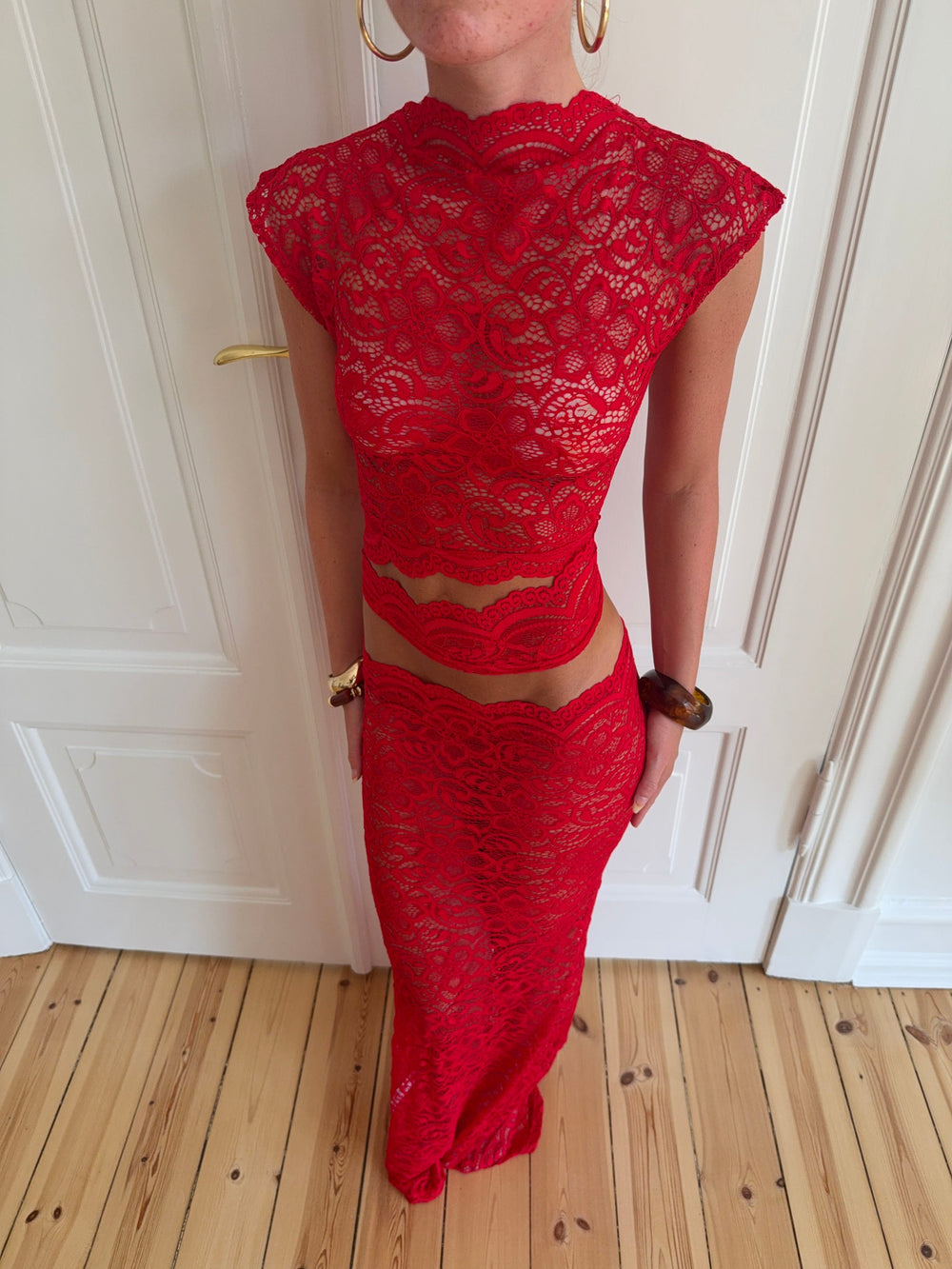 Marisole top in lace - Red