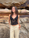 Yana top with lace - Black