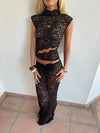 Marisol skirt in lace - Black