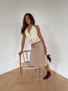 Aisha top with embroidery - Light yellow