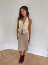 Aisha top with embroidery - Light yellow