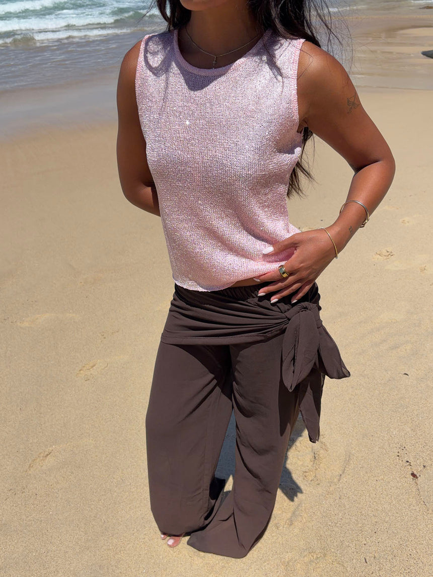 Silja top with glitter - Pink