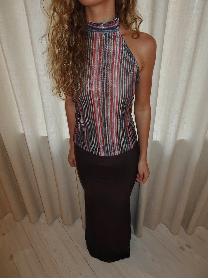 Bellaline glitter top with open back - Multicolored