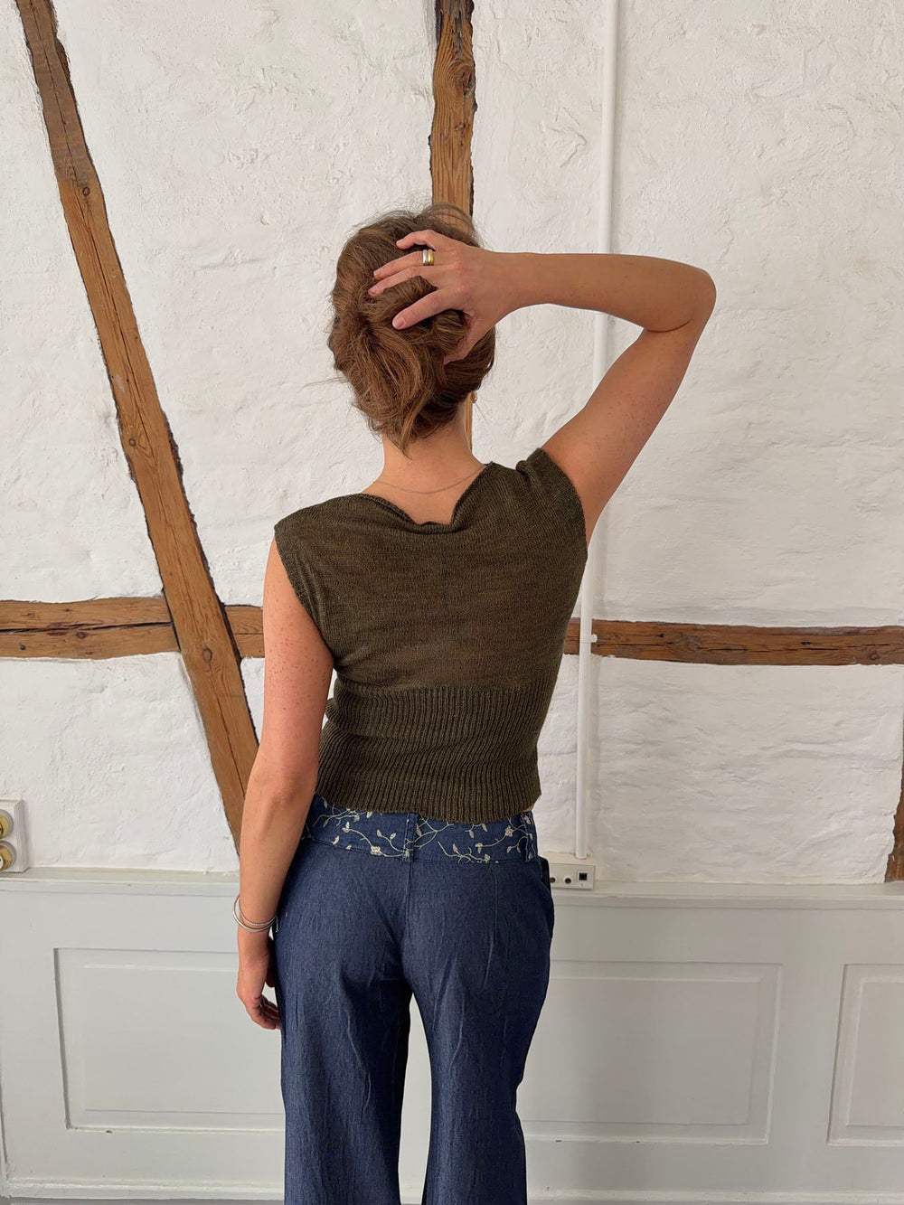 Beatrice knitted top – Olive green