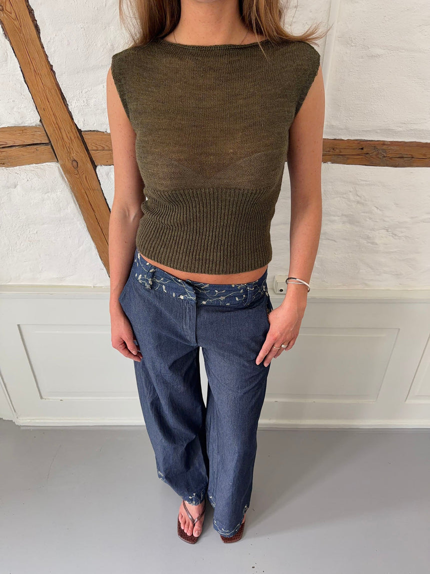 Beatrice knitted top – Olive green