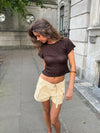 Kristin top with open back – Brown