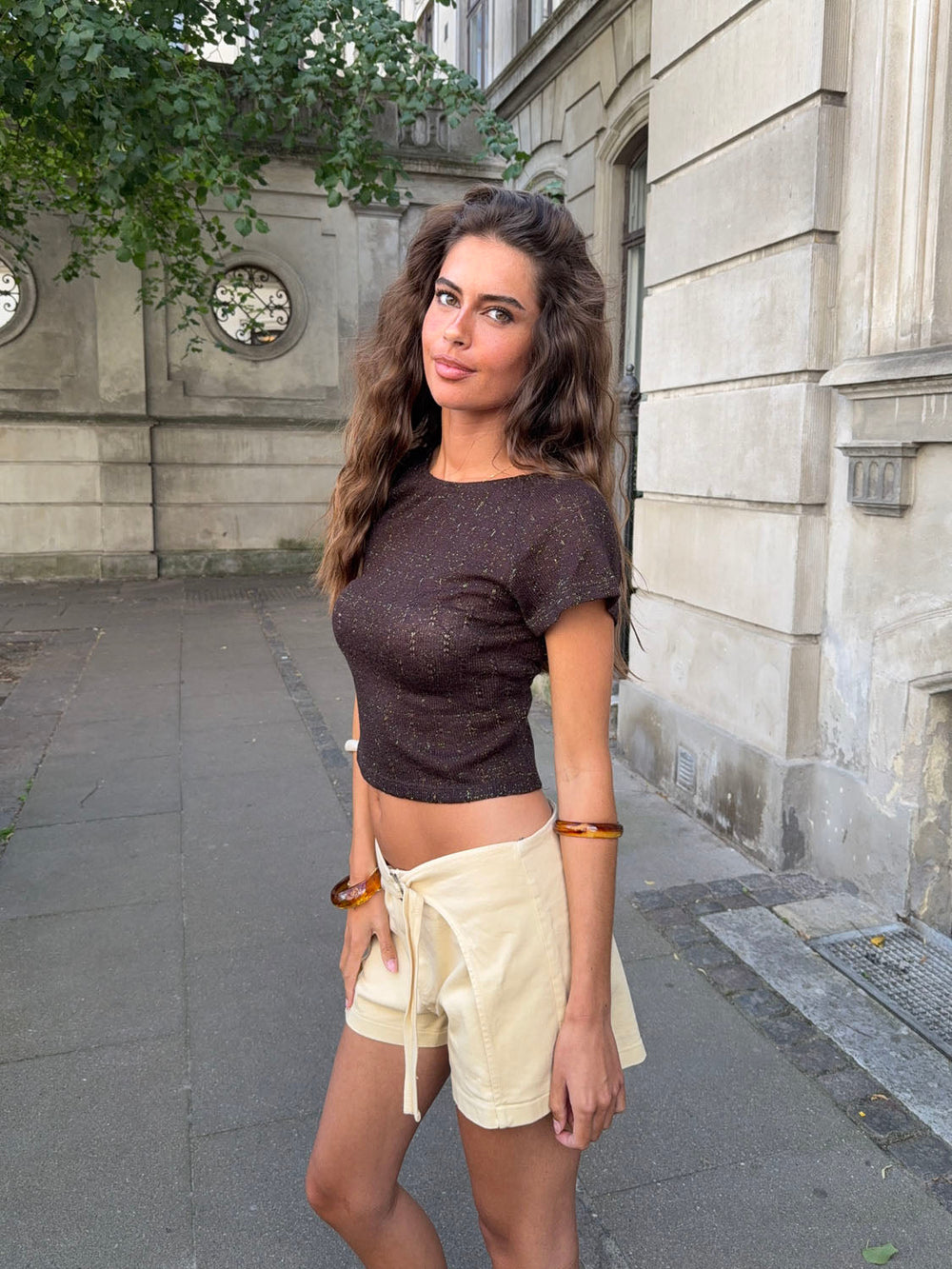 Kristin top with open back – Brown