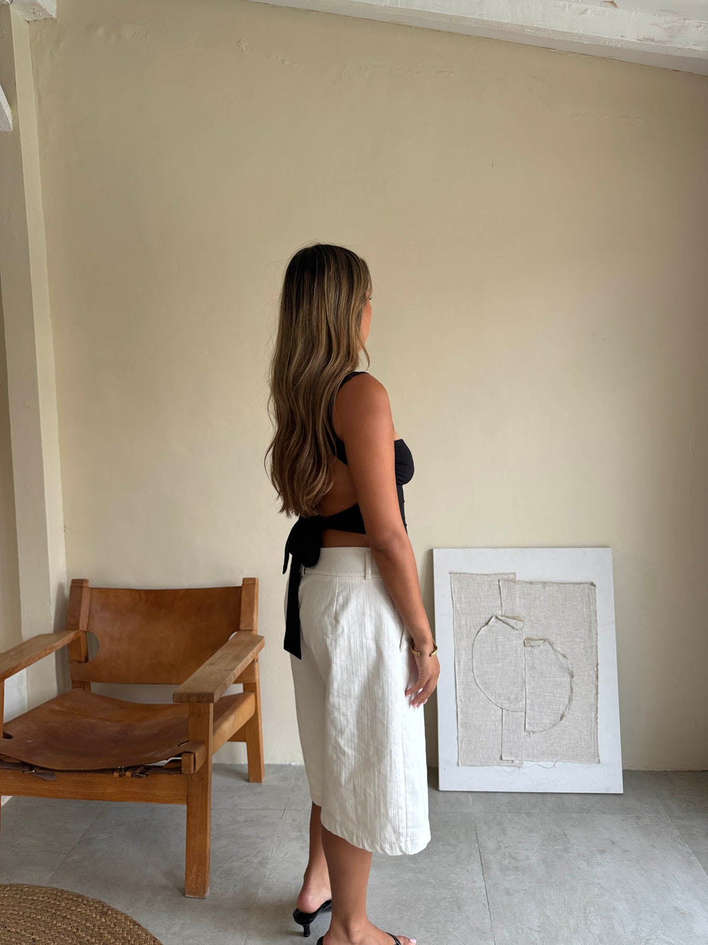 Lullia open back top - Black