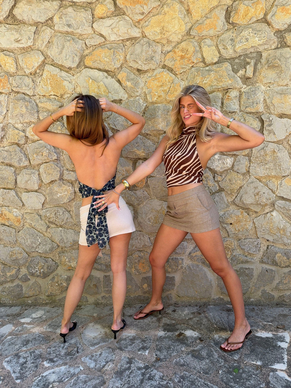 Zira top with floral pattern - Blue