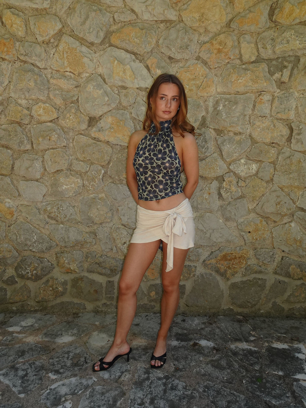 Zira top with floral pattern - Blue