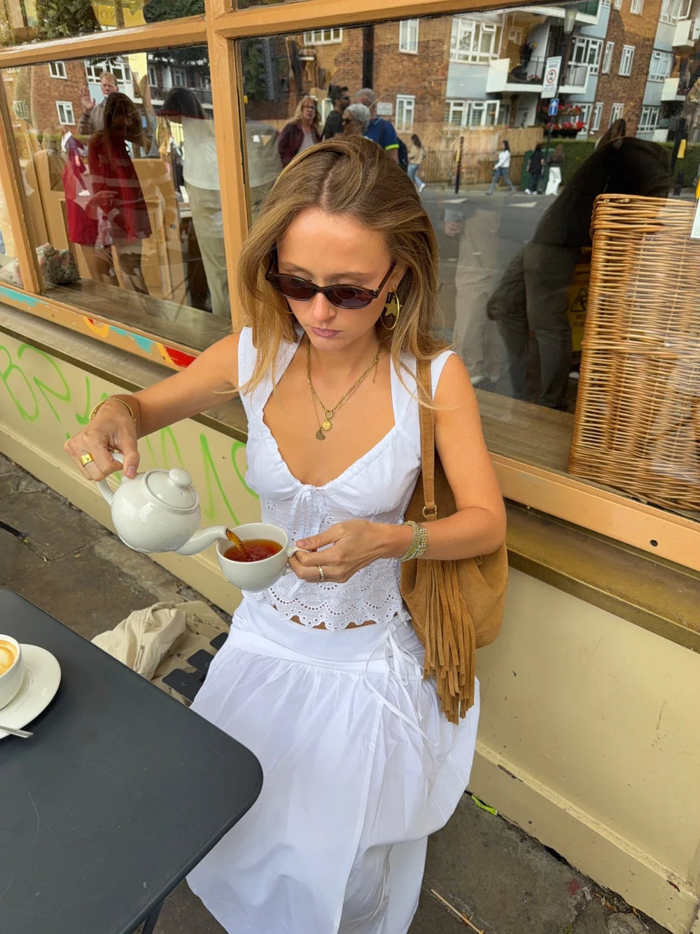 Malin Tomkins top with embroidery - White