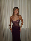 Nadja top with lace - Purple