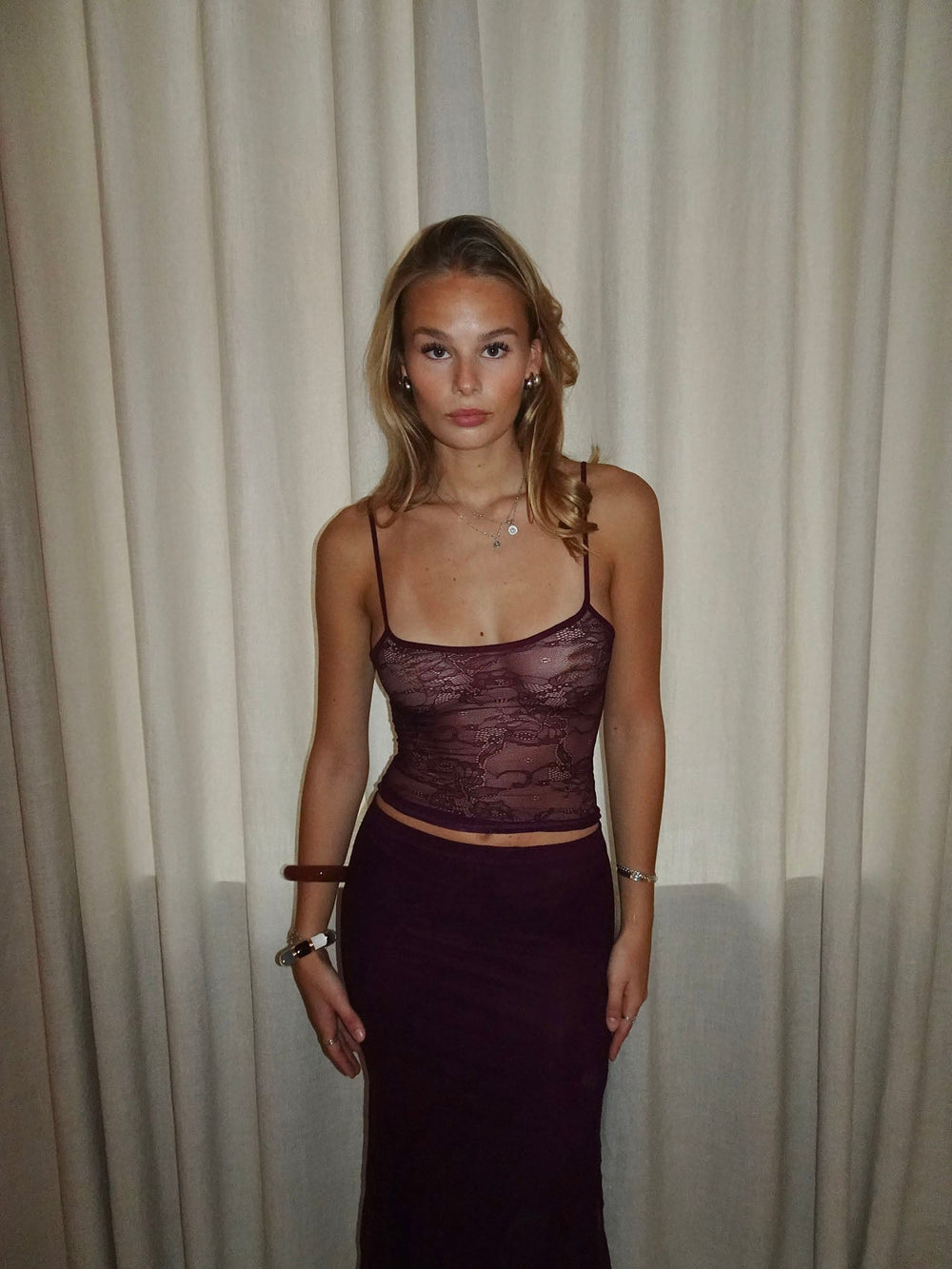 Nadja top with lace - Purple