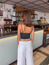 Elune top with lace - Dark grey