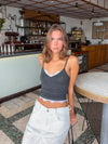 Elune top with lace - Dark grey