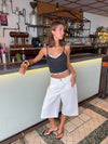Elune top with lace - Dark grey