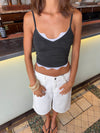 Elune top with lace - Dark grey