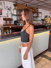 Elune top with lace - Dark grey