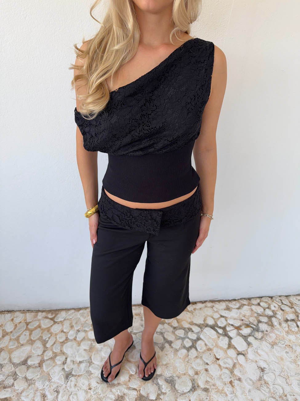 Kimmie top in lace - Black