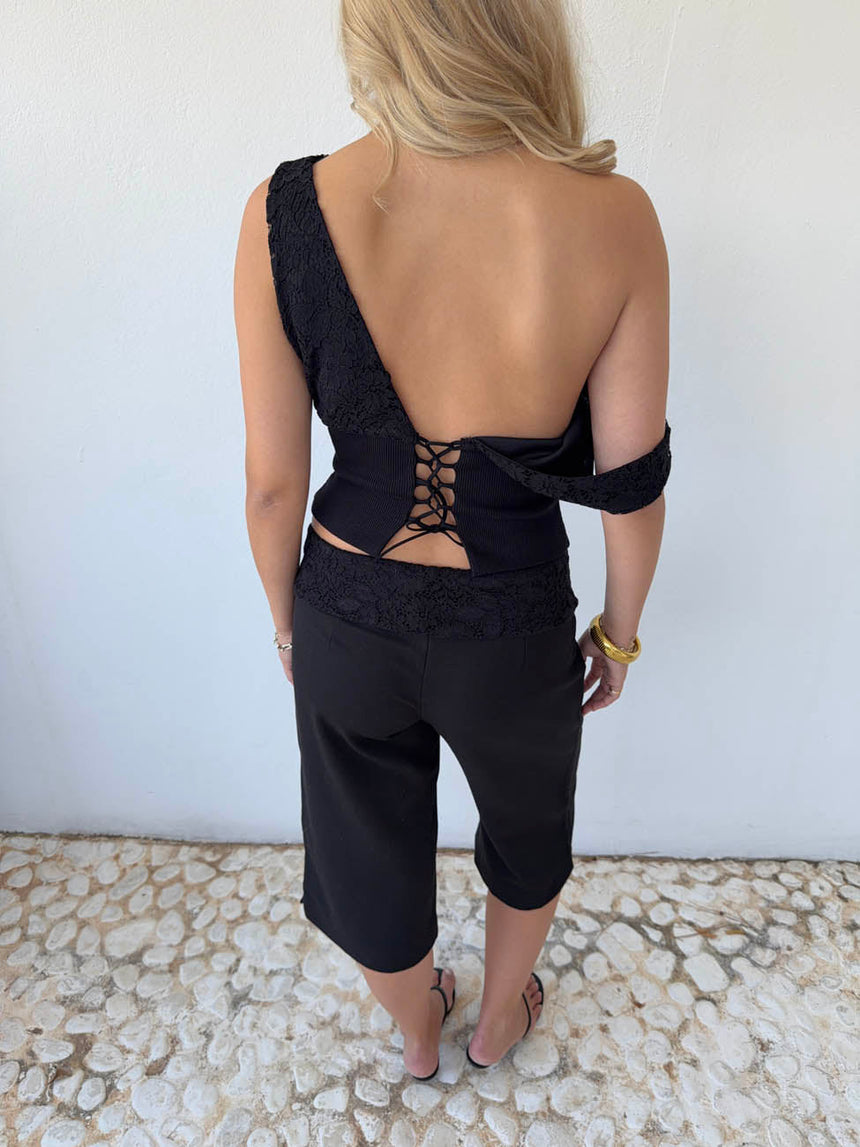 Kimmie top in lace - Black