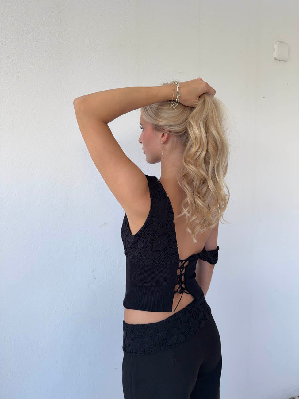 Kimmie top in lace - Black