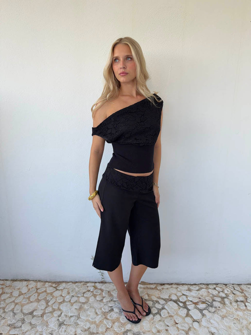 Kimmie top in lace - Black