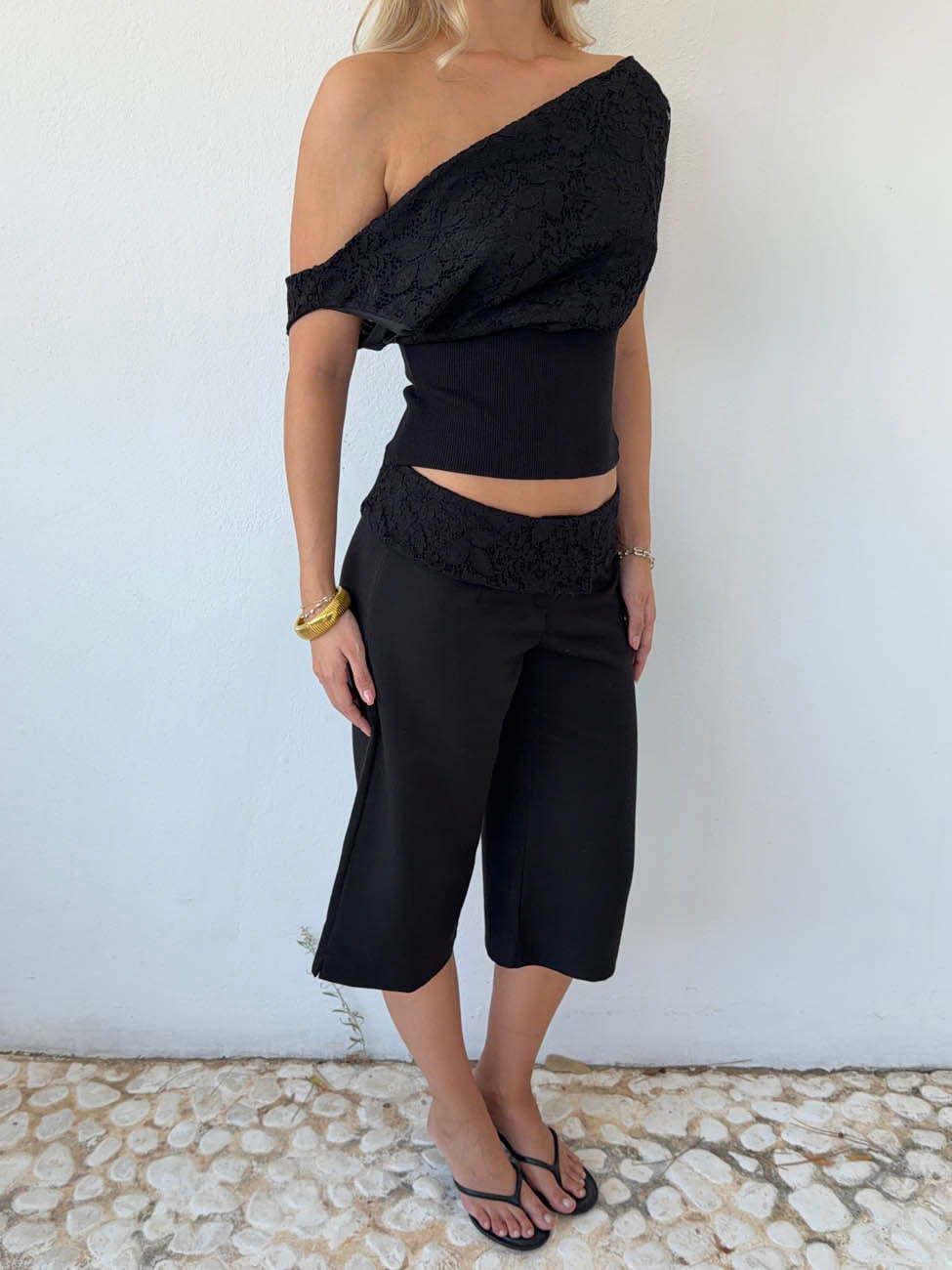 Kimmie top in lace - Black