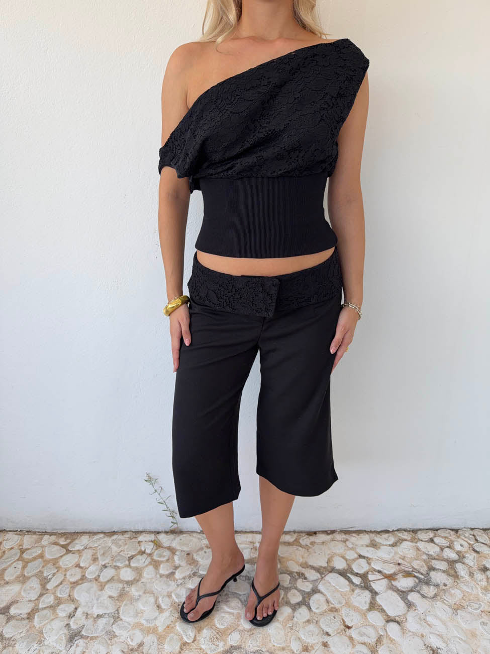 Kimmie top in lace - Black