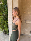 Nadja top with lace - Khaki