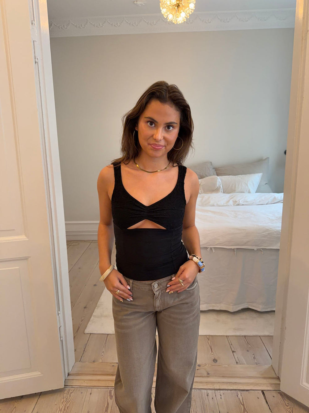 Lana top with lace - Black