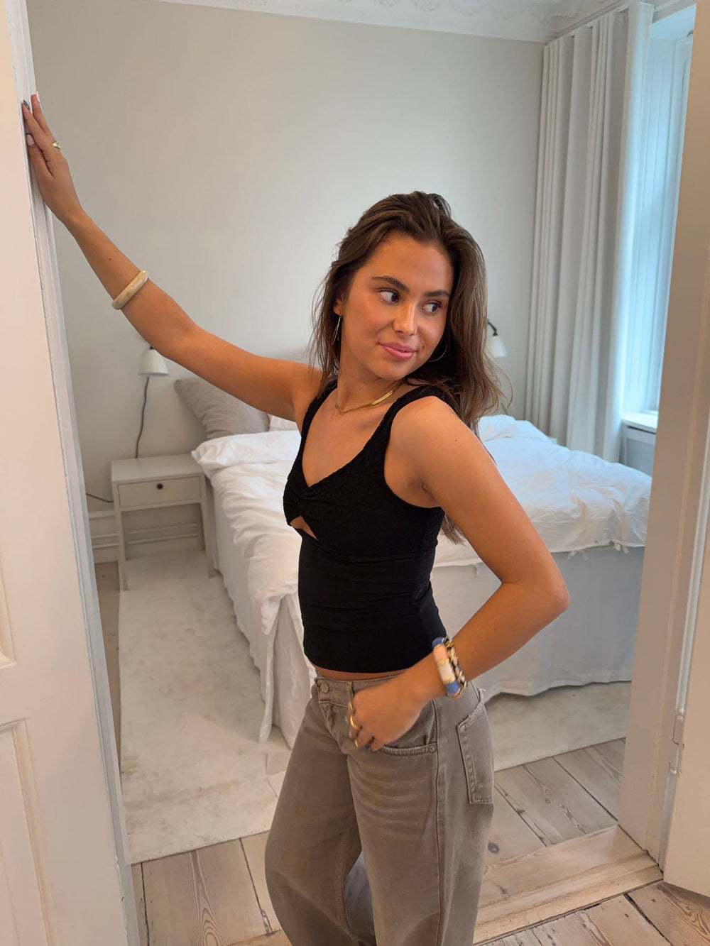 Lana top with lace - Black