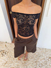 Sula off shoulder top with lace - Black