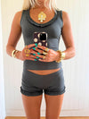 Scandivv top with ruffles - Grey