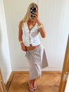 Scandivv top with big ruffles - White