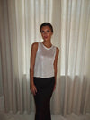 Silja top with glitter - White