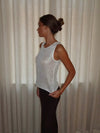 Silja top with glitter - White