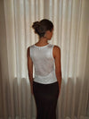Silja top with glitter - White