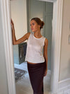 Silja top with glitter - White