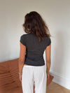 Leonie t-shirt with buttons - Grey